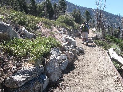 Rock retaining wall